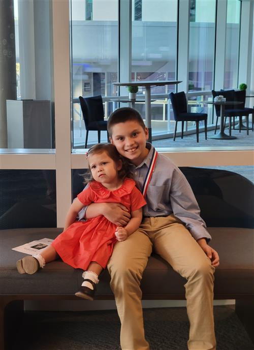 Award winner and family 